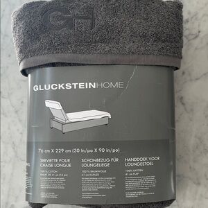GlucksteinHome Grey Patio Chaise Lounge Towel